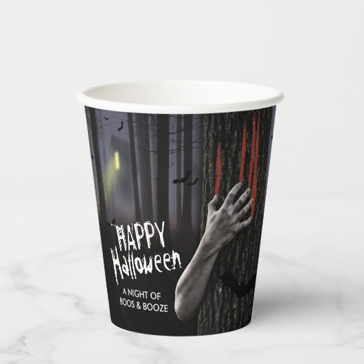Halloween Partij in Hauned House Spooky Papieren Bekers (Voorkant)