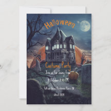 Halloween-partijkaarten voor gehakt huis