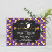 HALLOWEEN PARTITY Candy Corn Ghost Invitation Kaart (Staand voorkant)