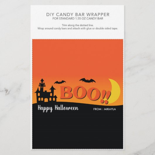 Halloween Party 1.55 oz Snoep Bar Wrapper (Voorkant)