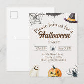 Halloween Party Aankondiging Briefkaart (Voorkant / Achterkant)