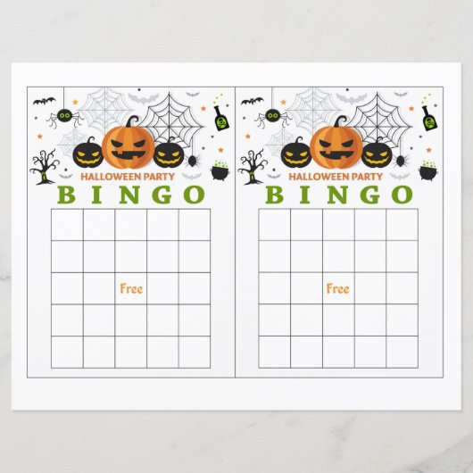 Halloween party bingo, Cute pumpkin bingo (Voorkant)