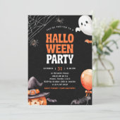Halloween Party Black Orange Invitation (Debout devant)
