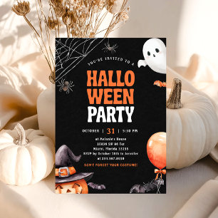 Halloween Party Black Orange Invitation