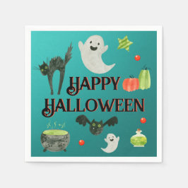 Halloween Party Blauwgroen en Groen Servet