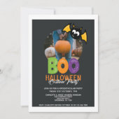 Halloween Party Boo en Bat Personalized Kaart (Voorkant)