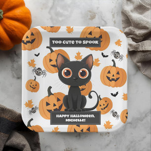 Halloween Party Bord – Schattigee zwarte kat perso