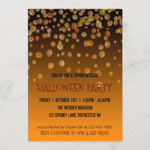 Halloween party call jack o' lantaarns regen kaart