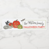 Halloween Party Cat Waterfles Etiket (Enkel label)