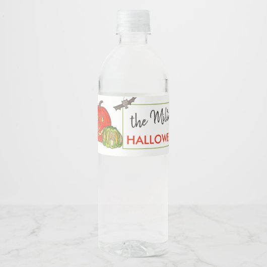 Halloween Party Cat Waterfles Etiket (Voorkant)