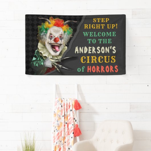 Halloween Party Circus Clown Scary Carnival Custom Spandoek (Insitu)
