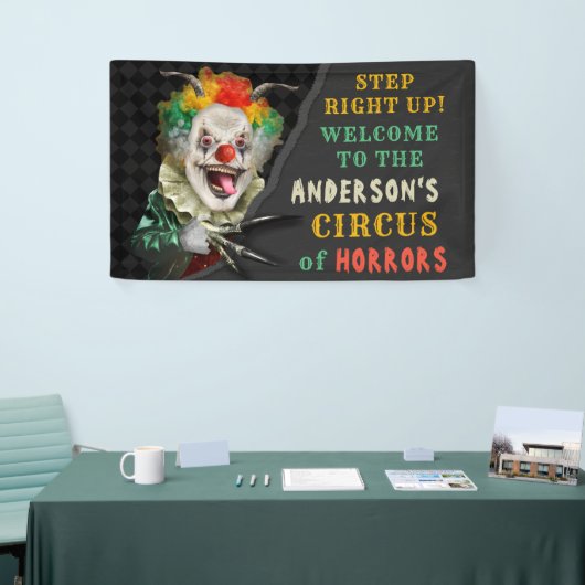 Halloween Party Circus Clown Scary Carnival Custom Spandoek (Beurs)