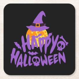 Halloween Party Collectie! Vierkante Kartonnen Onderzetter