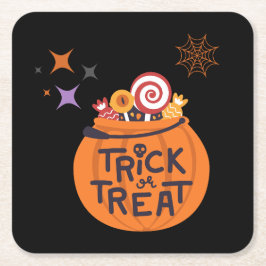 Halloween Party Collectie! Vierkante Kartonnen Onderzetter