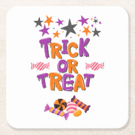 Halloween Party Collectie! Vierkante Kartonnen Onderzetter