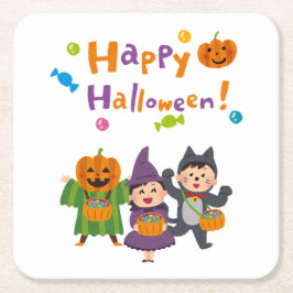 Halloween Party Collectie! Vierkante Kartonnen Onderzetter