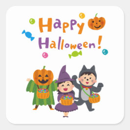Halloween Party Collectie! Vierkante Sticker