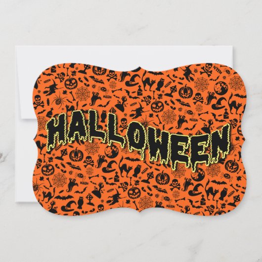 Halloween Party creepy spooktacular zwart sinaasap Kaart (Voorkant)