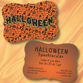 Halloween Party creepy spooktacular zwart sinaasap Kaart