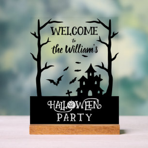 Halloween Party Custom Familienaam Welkomstbord Acryl Bord
