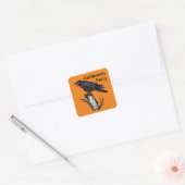 Halloween Party Datum Sinaasappel Gotische Raven C Vierkante Sticker (Envelop)