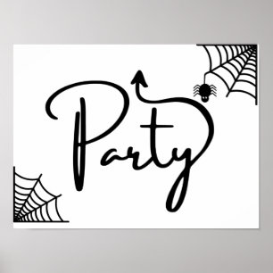 Halloween Party deze wegpijl recht vooruit Poster