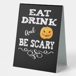 Halloween Party Eat Drink & Be Scary Pumpkin Face