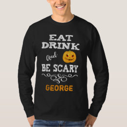 Halloween Party Eat Drink & Be Scary Pumpkin Face T-shirt