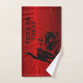 Halloween Party Evil Black Cat Pumpkin Red Scary Bad Handdoek (Handdoek)