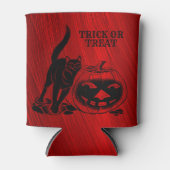 Halloween Party Evil Black Cat Pumpkin Red Scary Blikjeskoeler (Voorkant)