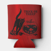 Halloween Party Evil Black Cat Pumpkin Red Scary Blikjeskoeler (Achterkant)