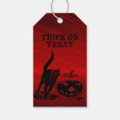 Halloween Party Evil Black Cat Pumpkin Red Scary Cadeaulabel (Voorkant)