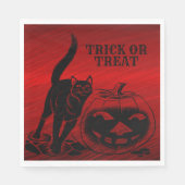 Halloween Party Evil Black Cat Pumpkin Red Scary Servet (Voorkant)