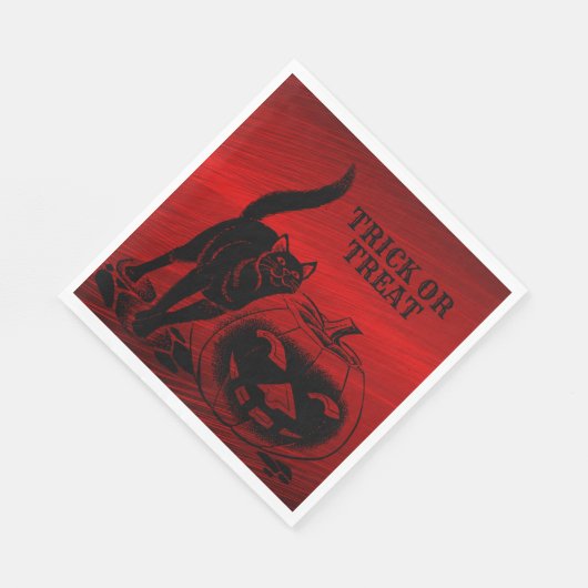 Halloween Party Evil Black Cat Pumpkin Red Scary Servet (Hoek)