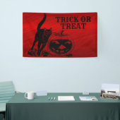Halloween Party Evil Black Cat Pumpkin Red Scary Spandoek (Beurs)