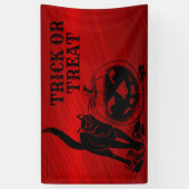Halloween Party Evil Black Cat Pumpkin Red Scary Spandoek (Verticaal)