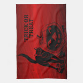 Halloween Party Evil Black Cat Pumpkin Red Scary Theedoek (Verticaal)