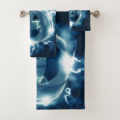 Halloween Party Evil Blue Pumpkin Horror Bad Handdoek (Insitu)