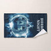 Halloween Party Evil Blue Pumpkin Horror Bad Handdoek (Handdoek)