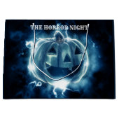 Halloween Party Evil Blue Pumpkin Horror Groot Cadeauzakje (Voorkant)