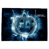 Halloween Party Evil Blue Pumpkin Horror Groot Cadeauzakje (Achterkant)
