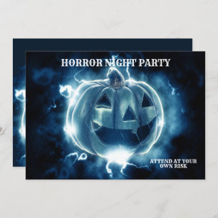 Halloween Party Evil Blue Pumpkin Horror Kaart