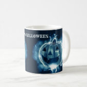 Halloween Party Evil Blue Pumpkin Horror Koffiemok (Voorkant rechts)