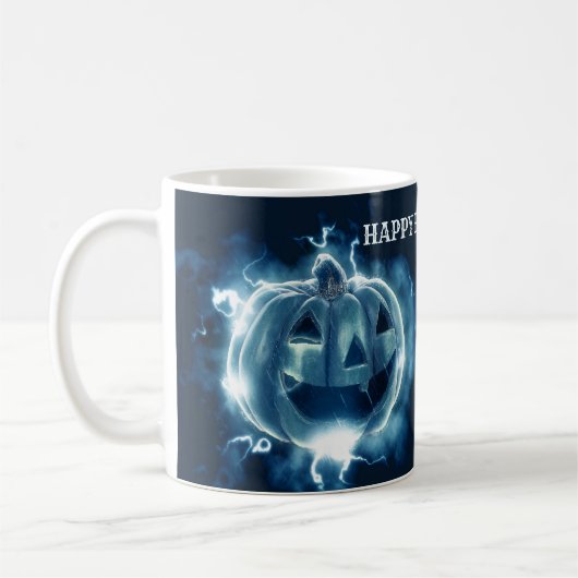 Halloween Party Evil Blue Pumpkin Horror Koffiemok (Links)