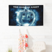 Halloween Party Evil Blue Pumpkin Horror Spandoek (Insitu)