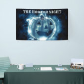 Halloween Party Evil Blue Pumpkin Horror Spandoek (Beurs)