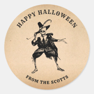 Halloween Party Favor Skelet Gotische Vintage Ronde Sticker