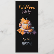 Halloween party Flat Menu zwarte achtergrond