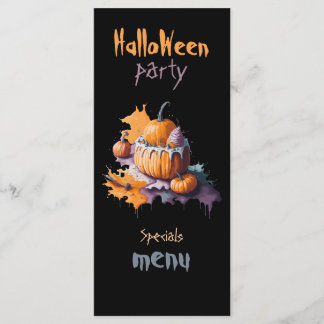 Halloween party Flat Menu zwarte achtergrond