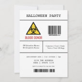 Halloween Party - gevaarlijke bloeddonor Kaart (Voorkant)